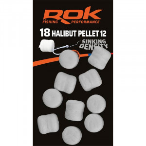 ROK Halibut Pellet Sinking Density 12mm x18 Blanc